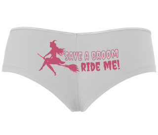 Save A Broom - Ride Me - Witch - White Boyshort