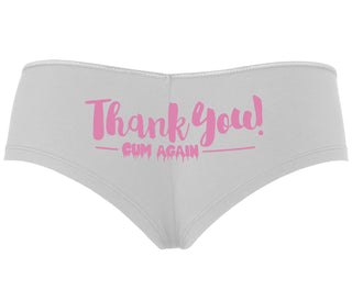 Thank You Cum Again - White Boyshort