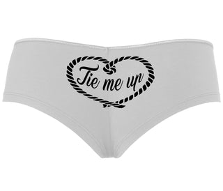 Tie Me Up - Cute Rope Design - White Boyshort