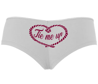 Tie Me Up - Cute Rope Design - White Boyshort