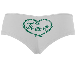 Tie Me Up - Cute Rope Design - White Boyshort