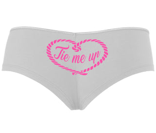 Tie Me Up - Cute Rope Design - White Boyshort