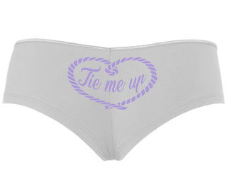 Tie Me Up - Cute Rope Design - White Boyshort