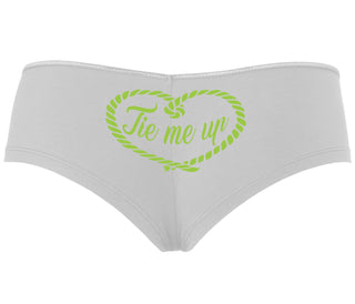 Tie Me Up - Cute Rope Design - White Boyshort