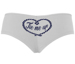 Tie Me Up - Cute Rope Design - White Boyshort