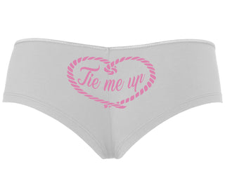 Tie Me Up - Cute Rope Design - White Boyshort