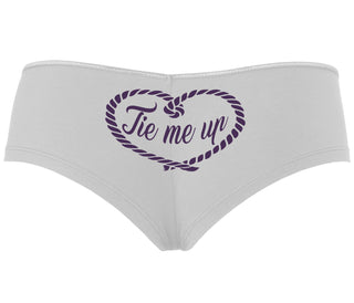 Tie Me Up - Cute Rope Design - White Boyshort