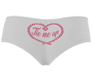 Tie Me Up - Cute Rope Design - White Boyshort