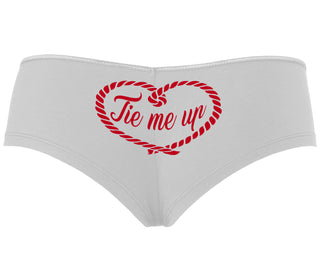 Tie Me Up - Cute Rope Design - White Boyshort
