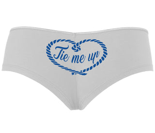 Tie Me Up - Cute Rope Design - White Boyshort