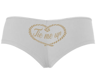 Tie Me Up - Cute Rope Design - White Boyshort