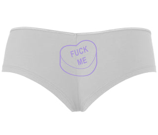 Fuck Me - Valentines Day Candy - White Boyshort