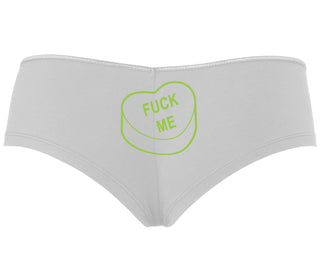 Fuck Me - Valentines Day Candy - White Boyshort