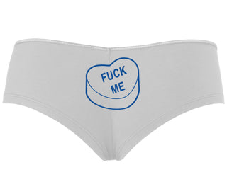 Fuck Me - Valentines Day Candy - White Boyshort