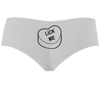 Valentines Day Candy - Lick Me - White Boyshort