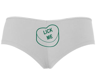 Valentines Day Candy - Lick Me - White Boyshort