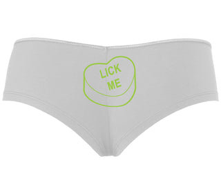 Valentines Day Candy - Lick Me - White Boyshort
