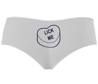 Valentines Day Candy - Lick Me - White Boyshort