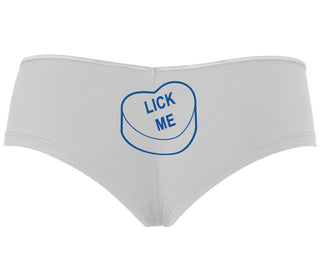 Valentines Day Candy - Lick Me - White Boyshort