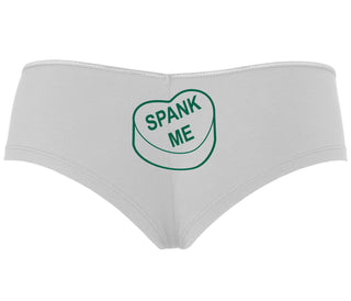 Valentines Day Candy - Spank Me - White Boyshort