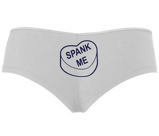 Valentines Day Candy - Spank Me - White Boyshort