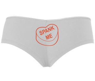 Valentines Day Candy - Spank Me - White Boyshort