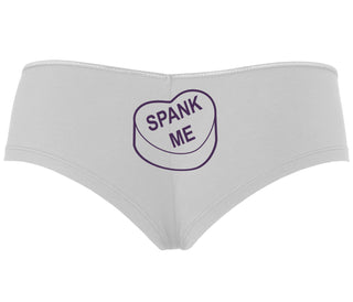 Valentines Day Candy - Spank Me - White Boyshort