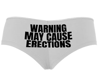 Warning May Cause Erections - White Boyshort
