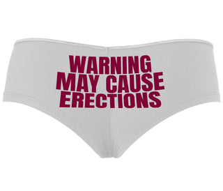Warning May Cause Erections - White Boyshort