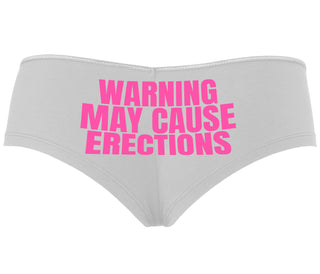 Warning May Cause Erections - White Boyshort