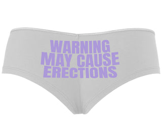 Warning May Cause Erections - White Boyshort