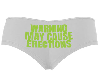 Warning May Cause Erections - White Boyshort