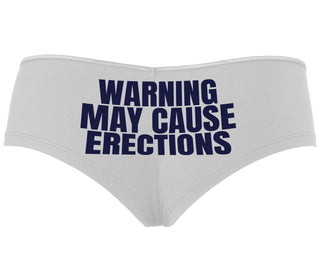 Warning May Cause Erections - White Boyshort