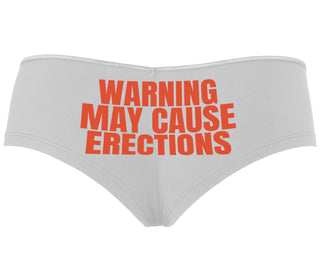 Warning May Cause Erections - White Boyshort