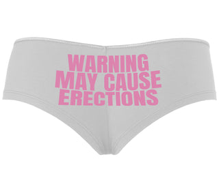 Warning May Cause Erections - White Boyshort