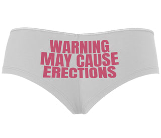 Warning May Cause Erections - White Boyshort