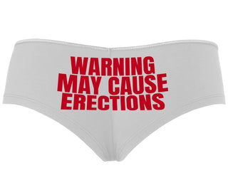 Warning May Cause Erections - White Boyshort