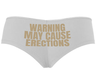 Warning May Cause Erections - White Boyshort