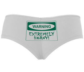 Warning Extremely Horny - White Boyshort