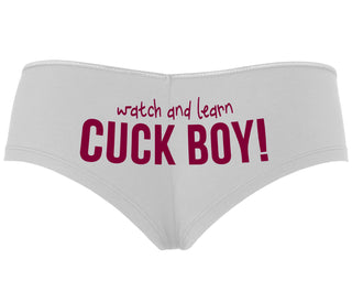 Watch And Learn Cuck Boy - White Boyshort