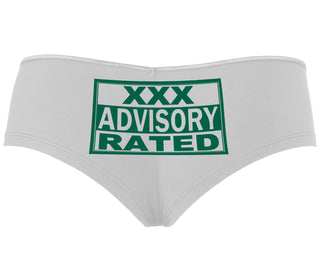 XXX Rated  Advisory Warning - White Boyshort
