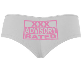 XXX Rated  Advisory Warning - White Boyshort