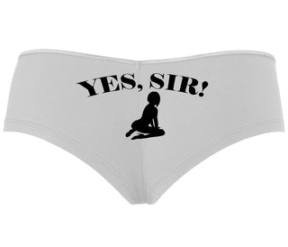 Yes Sir - Submissive Woman - White Boyshort