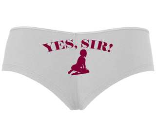 Yes Sir - Submissive Woman - White Boyshort