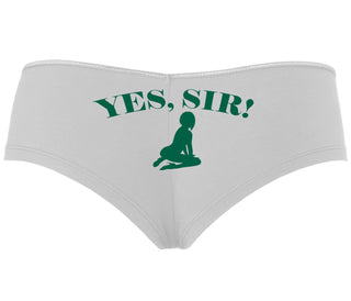 Yes Sir - Submissive Woman - White Boyshort