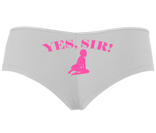 Yes Sir - Submissive Woman - White Boyshort
