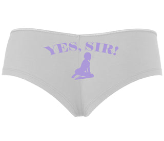 Yes Sir - Submissive Woman - White Boyshort