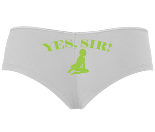 Yes Sir - Submissive Woman - White Boyshort