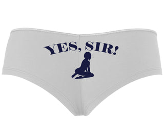 Yes Sir - Submissive Woman - White Boyshort