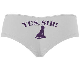 Yes Sir - Submissive Woman - White Boyshort